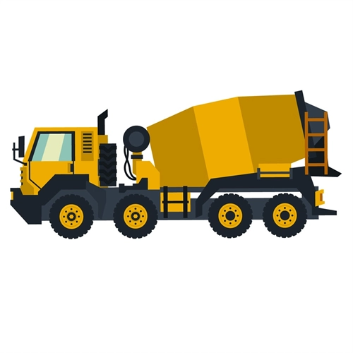Construction Theme Cement Mixer Truck Transparent Sticker for Party Supplies